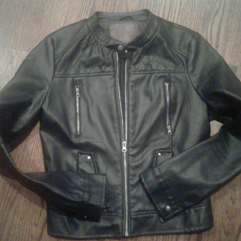 Miss London Blk leather jacket S